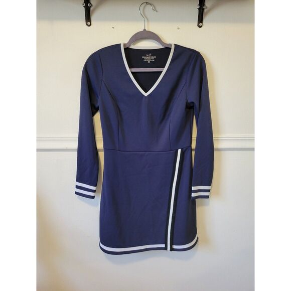 New womens sz xs vineyard vines navy blue performance long sleeve sport dress - Picture 1 of 5